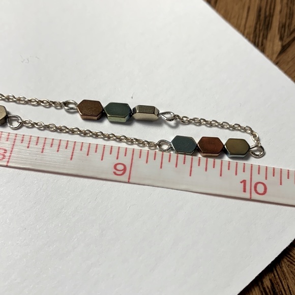 Multi-tone stationary silver necklace - Picture 4 of 8